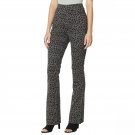DG2 by Diane Gilman Pull On Stretch Ponte Knit Boot Cut Pants X-Small Gray Leopard