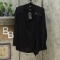 DG2 by Diane Gilman Women's Combo Knit Asymmetric Drape Front Jacket Medium Black