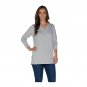 Martha Stewart Women's Long Sleeve V-Neck Sweater with Side Slits. A307714 XX-Small Lt Heather Grey