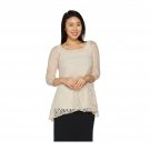 Women with Control Lace Tunic and Jersey Knit Tank Top Set X-Small Champagne