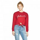FREEZE Women's Long Sleeve AUTHENTIC Front Tie Cropped T-Shirt XX-Large Red