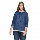 Universal Thread Women's Indigo Raw Edge Hoodie Sweatshirt X-Small Navy Heather