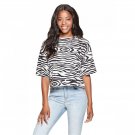 Grayson Threads Women's Zebra Print Short Sleeve Cropped T-Shirt Small Black / White Zebra
