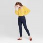 A New Day Women's Regular Fit Long Sleeve Square Neck Top Large Summer Wheat