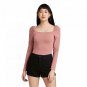 Wild Fable Women's Long Sleeve Square Neck Knit Top Large Pink Rose