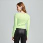 Wild Fable Women's Long Sleeve Crewneck Lace Trim T-Shirt X-Large Upbeat Green