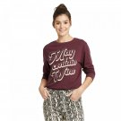 Zoe + Liv Women's May Contain Wine Long Sleeve Graphic T-Shirt X-Small Burgundy