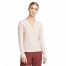 Prologue Women's Long Sleeve Rib Knit V-Neck Top Small Blush
