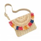 INC International Concepts Women's Straw Fringe Belt Bag Small Natural Multi