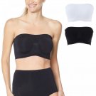 Rhonda Shear 2 Pack Underwire Bandeau Bras With Removable Pads Large Black / White