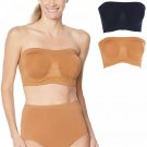 Rhonda Shear 2 Pack Underwire Bandeau Bras With Removable Pads Small Black / Caramel