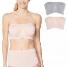 Rhonda Shear 2 Pack Underwire Bandeau Bras With Removable Pads Small Gray / Light Blush