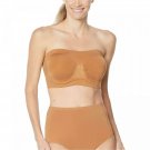 Rhonda Shear Women's Underwire Bandeau Bra With Removable Pads Small Caramel