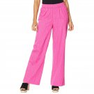 DG2 by Diane Gilman Women's Tall SoftCell Chambray Wide Leg Pants X-Small Tall Magenta Sphere Stripe