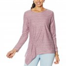 DG2 by Diane Gilman Women's Asymmetric Space Dyed Striped Knit Top Small Purple