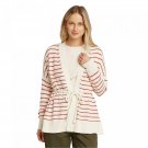 Who What Wear Women's Striped Long Sleeve Wrap Cardigan Sweater Small Ivory / Red Stripe