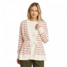 Who What Wear Women's Striped Long Sleeve Wrap Cardigan Sweater Large Ivory / Red Stripe