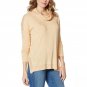 Skinnygirl Women's Cowl Neck Dolman Sleeve Top Small Camel