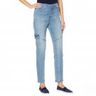 DG2 by Diane Gilman Women's Cropped Stretch Denim Cargo Jeggings X-Small Chambray Blue