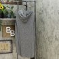 B Collection by Bobeau Women's Sleeveless Hooded Dress Large Gray Mini Leopard