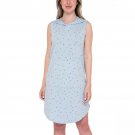 B Collection by Bobeau Women's Sleeveless Hooded Dress Large Blue Star