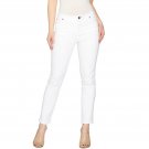 Peace Love World Women's Peached Sateen 5-Pocket Slim Leg Jeans 14 White