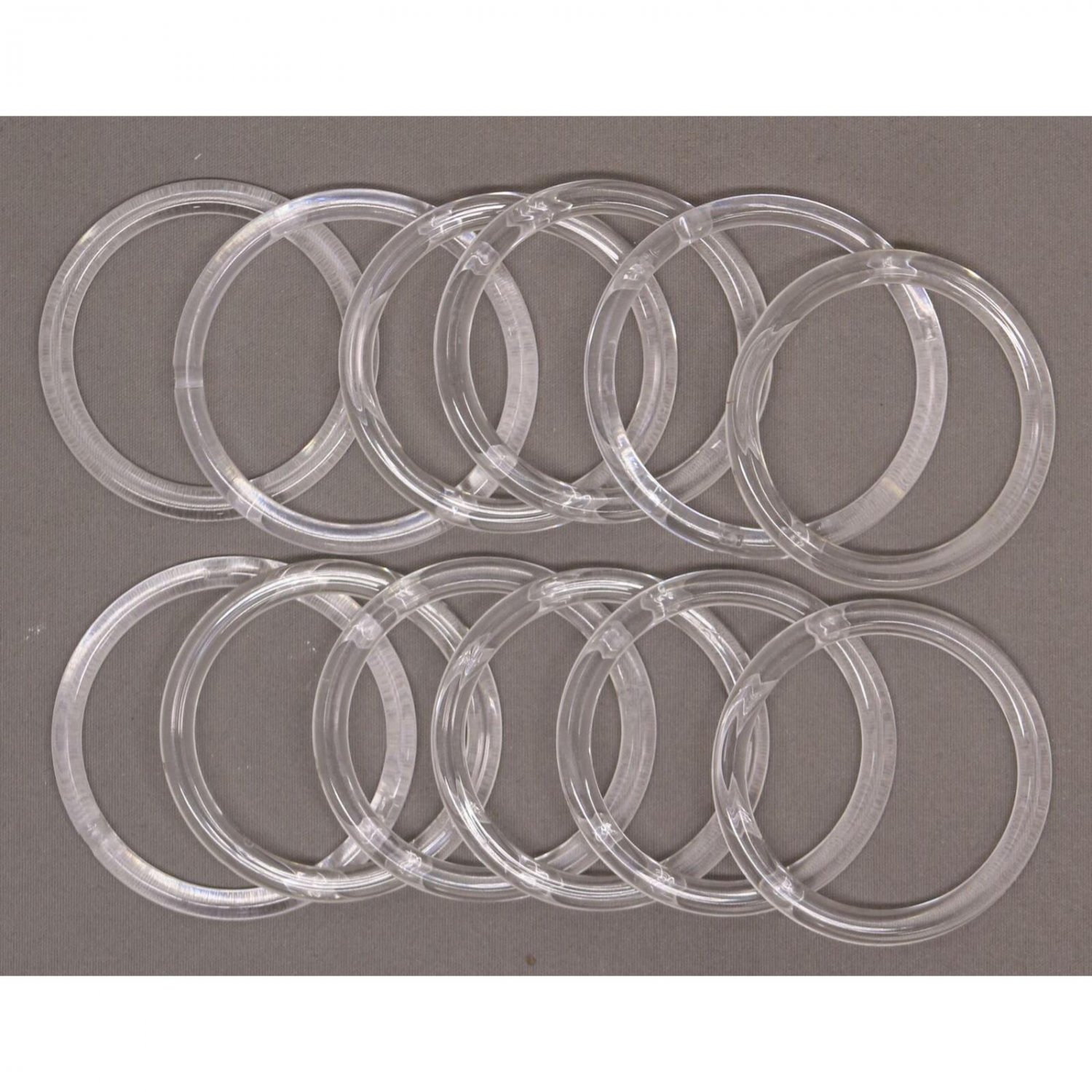 ZUZIFY Clear 3-Inch Diameter Scarf Rings Holder Clear - LOT OF 12