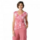 Lisa Rinna Collection Women's Rounded V-Neck Shirttail Hem T-Shirt X-Small Mauvewood Pink