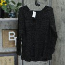 Style & Co Plus Size Marl Pointelle Roll Neck Cuffed Sweater Plus 1X Deep Black Combo