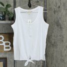 Style & Co Women's Henley Tie Front Tank Top X-Small Bright White