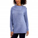 Style & Co. Plus Size Envelope Neck Tunic Sweater Plus 1X Washed Indigo Blue