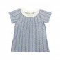 Style & Co Women's Crochet Trim Flutter Sleeve Knit Top Large White / Blue / Black Lines