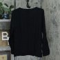 Karen Scott Embellished Graphic Print Long Sleeve Christmas Top Large Black Poinsettia Heart