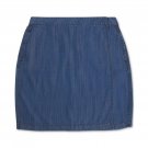 Charter Club Women's Chambray Denim Wrap Style Knee Length Skirt 12 Laguna Wash Blue