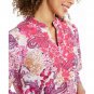 Charter Club Women's Linen Blend Embroidered Neck Tunic Top Small Preppy Pink Combo