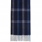 Steve Madden Women's Mid Weight Cozy Muffler Scarf With Fringe Classic Navy Blue Plaid