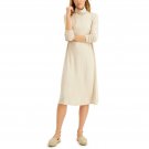 Style & Co Women's Turtleneck Sweater Dress Large Oatmeal Heather Beige