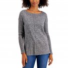 Style & Co Plus Size Seam Front Ribbed Sleeves Tunic Sweater Plus 0X Deep Black Heather