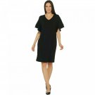Belle by Kim Gravel Women's Flutter Sleeve Shift Dress Large Black