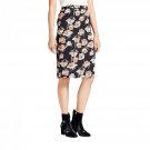 Who What Wear Women's Floral Poppy Classic Pencil Skirt  Black Poppy 6