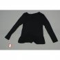 NWT Mossimo Womens Long Sleeve Tie Front Stretch T-Shirt Blouse Shirt Top Small Black