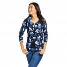 A New Day Women's Patterned Any Day Cardigan X-Small Blue Floral
