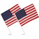 Easy to Install US Car Flags with Bracket - 12x18 - USA Window Holder Regular - Set of 2 One Size