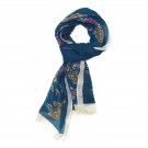 A New Day Women's Floral Rectangular Fashion Scarf Teal / Ivory One Size