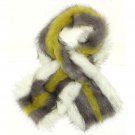 A New Day Women's Cold Weather Keyhole Faux Fur Scarf Grey / Cream One Size