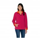 Susan Graver Bonded Polar Fleece Zip Front Jacket. A268794  Deep Pink Large