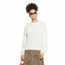Wild Fable Women's Long Sleeve Oversized Fuzzy Eyelash Sweater  White / Grey Medium