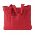 ZUZIFY Pigment-Dyed Large Cotton Canvas Tote Bag Red