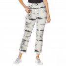 DG2 by Diane Gilman Women's Classic Stretch Tie Dye Cropped Jeans 12 Black