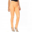 DG2 by Diane Gilman Women's Virtual Stretch Destructed Skinny Jeans 16 Peach Orange